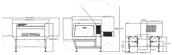 Universal Laser ILS9.75 Laser System Dimensions