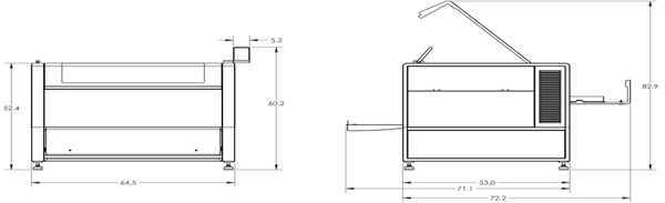 Universal Laser XLS10MWH Laser System Dimensions
